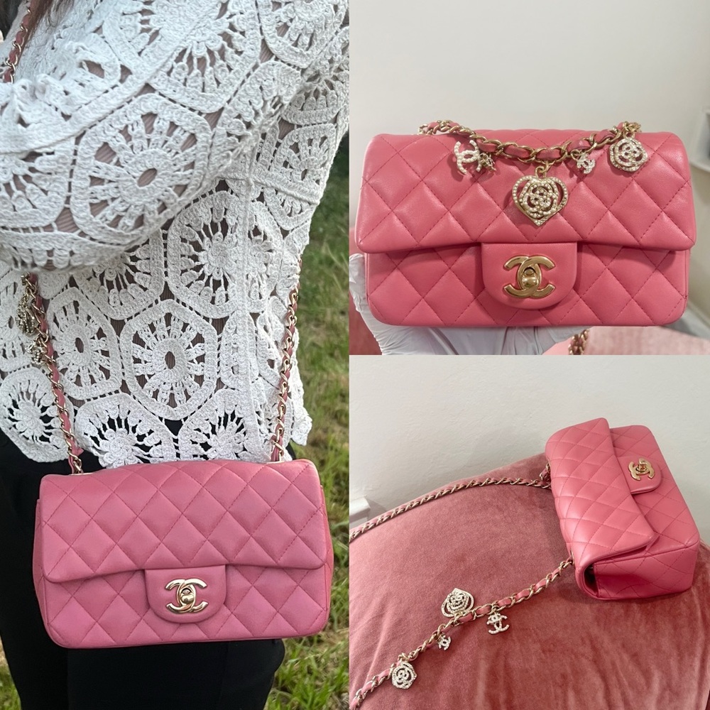 🌸🌸Chanel Valentines Charms mini rectangular Flap Bag - Picture 2 of 15
